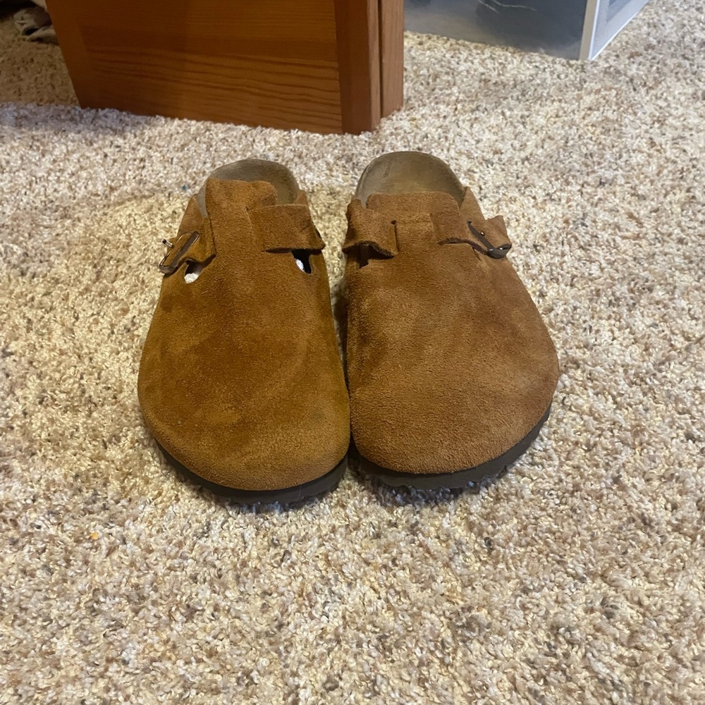 Birkenstock Boston brown leather suede